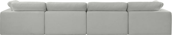 Comfy Grey Linen Textured Fabric Modular Sofa 187Grey-S158 Meridian Furniture