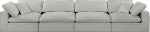 Comfy Grey Linen Textured Fabric Modular Sofa 187Grey-S158 Meridian Furniture