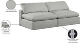 Comfy Grey Linen Textured Fabric Modular Sofa 187Grey-S78 Meridian Furniture