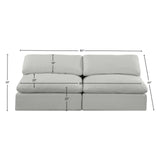 Comfy Grey Linen Textured Fabric Modular Sofa 187Grey-S78 Meridian Furniture