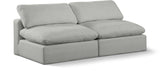 Comfy Grey Linen Textured Fabric Modular Sofa 187Grey-S78 Meridian Furniture