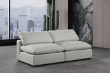 Comfy Grey Linen Textured Fabric Modular Sofa 187Grey-S78 Meridian Furniture