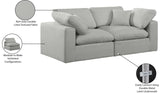 Comfy Grey Linen Textured Fabric Modular Sofa 187Grey-S80 Meridian Furniture