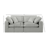 Comfy Grey Linen Textured Fabric Modular Sofa 187Grey-S80 Meridian Furniture