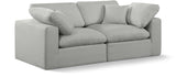 Comfy Grey Linen Textured Fabric Modular Sofa 187Grey-S80 Meridian Furniture