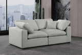 Comfy Grey Linen Textured Fabric Modular Sofa 187Grey-S80 Meridian Furniture