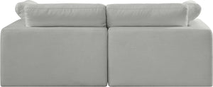 Comfy Grey Linen Textured Fabric Modular Sofa 187Grey-S80 Meridian Furniture
