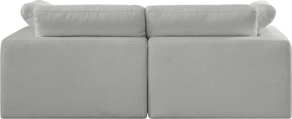Comfy Grey Linen Textured Fabric Modular Sofa 187Grey-S80 Meridian Furniture