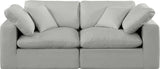 Comfy Grey Linen Textured Fabric Modular Sofa 187Grey-S80 Meridian Furniture