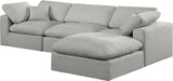 Comfy Grey Linen Textured Fabric Modular Sectional 187Grey-Sec4A Meridian Furniture