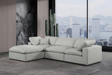 Comfy Grey Linen Textured Fabric Modular Sectional 187Grey-Sec4A Meridian Furniture