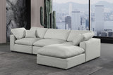 Comfy Grey Linen Textured Fabric Modular Sectional 187Grey-Sec4A Meridian Furniture