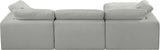 Comfy Grey Linen Textured Fabric Modular Sectional 187Grey-Sec4A Meridian Furniture