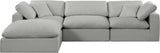 Comfy Grey Linen Textured Fabric Modular Sectional 187Grey-Sec4A Meridian Furniture