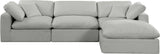 Comfy Grey Linen Textured Fabric Modular Sectional 187Grey-Sec4A Meridian Furniture