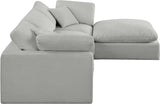 Comfy Grey Linen Textured Fabric Modular Sectional 187Grey-Sec4A Meridian Furniture