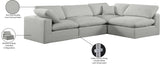 Comfy Grey Linen Textured Fabric Modular Sectional 187Grey-Sec4B Meridian Furniture