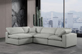 Comfy Grey Linen Textured Fabric Modular Sectional 187Grey-Sec4B Meridian Furniture