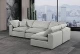 Comfy Grey Linen Textured Fabric Modular Sectional 187Grey-Sec4B Meridian Furniture