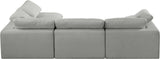 Comfy Grey Linen Textured Fabric Modular Sectional 187Grey-Sec4B Meridian Furniture