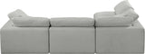 Comfy Grey Linen Textured Fabric Modular Sectional 187Grey-Sec4B Meridian Furniture