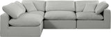 Comfy Grey Linen Textured Fabric Modular Sectional 187Grey-Sec4B Meridian Furniture