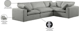 Comfy Grey Linen Textured Fabric Modular Sectional 187Grey-Sec4C Meridian Furniture