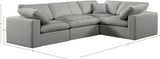 Comfy Grey Linen Textured Fabric Modular Sectional 187Grey-Sec4C Meridian Furniture