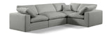 Comfy Grey Linen Textured Fabric Modular Sectional 187Grey-Sec4C Meridian Furniture