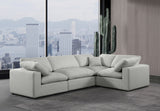 Comfy Grey Linen Textured Fabric Modular Sectional 187Grey-Sec4C Meridian Furniture