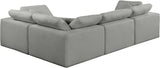 Comfy Grey Linen Textured Fabric Modular Sectional 187Grey-Sec4C Meridian Furniture