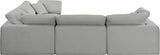 Comfy Grey Linen Textured Fabric Modular Sectional 187Grey-Sec4C Meridian Furniture