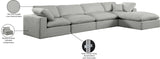 Comfy Grey Linen Textured Fabric Modular Sectional 187Grey-Sec5A Meridian Furniture