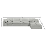 Comfy Grey Linen Textured Fabric Modular Sectional 187Grey-Sec5A Meridian Furniture