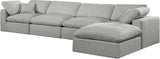 Comfy Grey Linen Textured Fabric Modular Sectional 187Grey-Sec5A Meridian Furniture