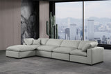 Comfy Grey Linen Textured Fabric Modular Sectional 187Grey-Sec5A Meridian Furniture