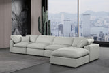 Comfy Grey Linen Textured Fabric Modular Sectional 187Grey-Sec5A Meridian Furniture