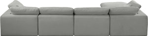 Comfy Grey Linen Textured Fabric Modular Sectional 187Grey-Sec5A Meridian Furniture