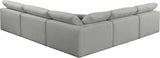 Comfy Grey Linen Textured Fabric Modular Sectional 187Grey-Sec5B Meridian Furniture