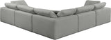 Comfy Grey Linen Textured Fabric Modular Sectional 187Grey-Sec5C Meridian Furniture