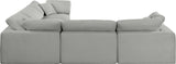 Comfy Grey Linen Textured Fabric Modular Sectional 187Grey-Sec5C Meridian Furniture