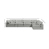 Comfy Grey Linen Textured Fabric Modular Sectional 187Grey-Sec5D Meridian Furniture