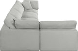 Comfy Grey Linen Textured Fabric Modular Sectional 187Grey-Sec5D Meridian Furniture