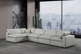 Comfy Grey Linen Textured Fabric Modular Sectional 187Grey-Sec5D Meridian Furniture