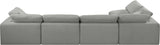 Comfy Grey Linen Textured Fabric Modular Sectional 187Grey-Sec5D Meridian Furniture