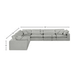 Comfy Grey Linen Textured Fabric Modular Sectional 187Grey-Sec6A Meridian Furniture