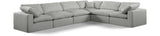 Comfy Grey Linen Textured Fabric Modular Sectional 187Grey-Sec6A Meridian Furniture