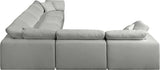 Comfy Grey Linen Textured Fabric Modular Sectional 187Grey-Sec6A Meridian Furniture