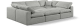 Comfy Grey Linen Textured Fabric Modular Sectional 187Grey-Sec6C Meridian Furniture