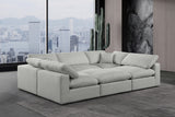 Comfy Grey Linen Textured Fabric Modular Sectional 187Grey-Sec6C Meridian Furniture